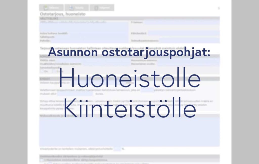 Asunnon ostotarjouspohja