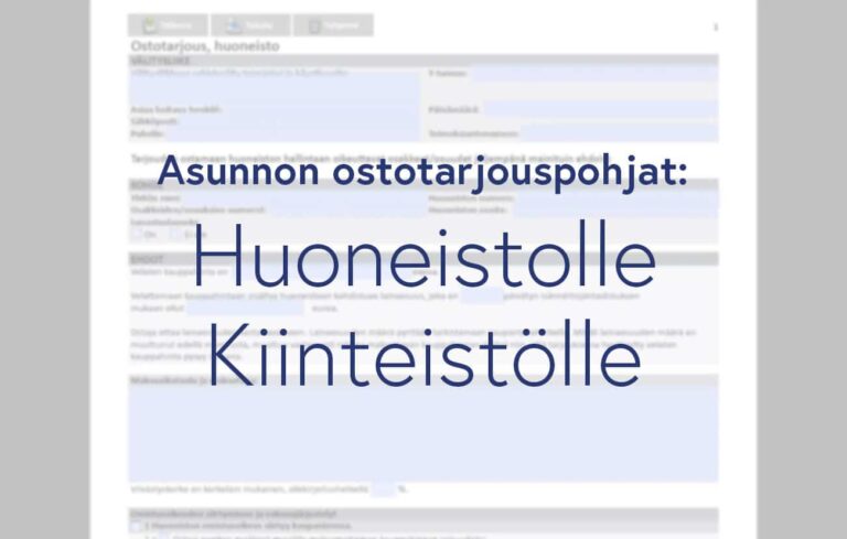 Asunnon ostotarjouspohja